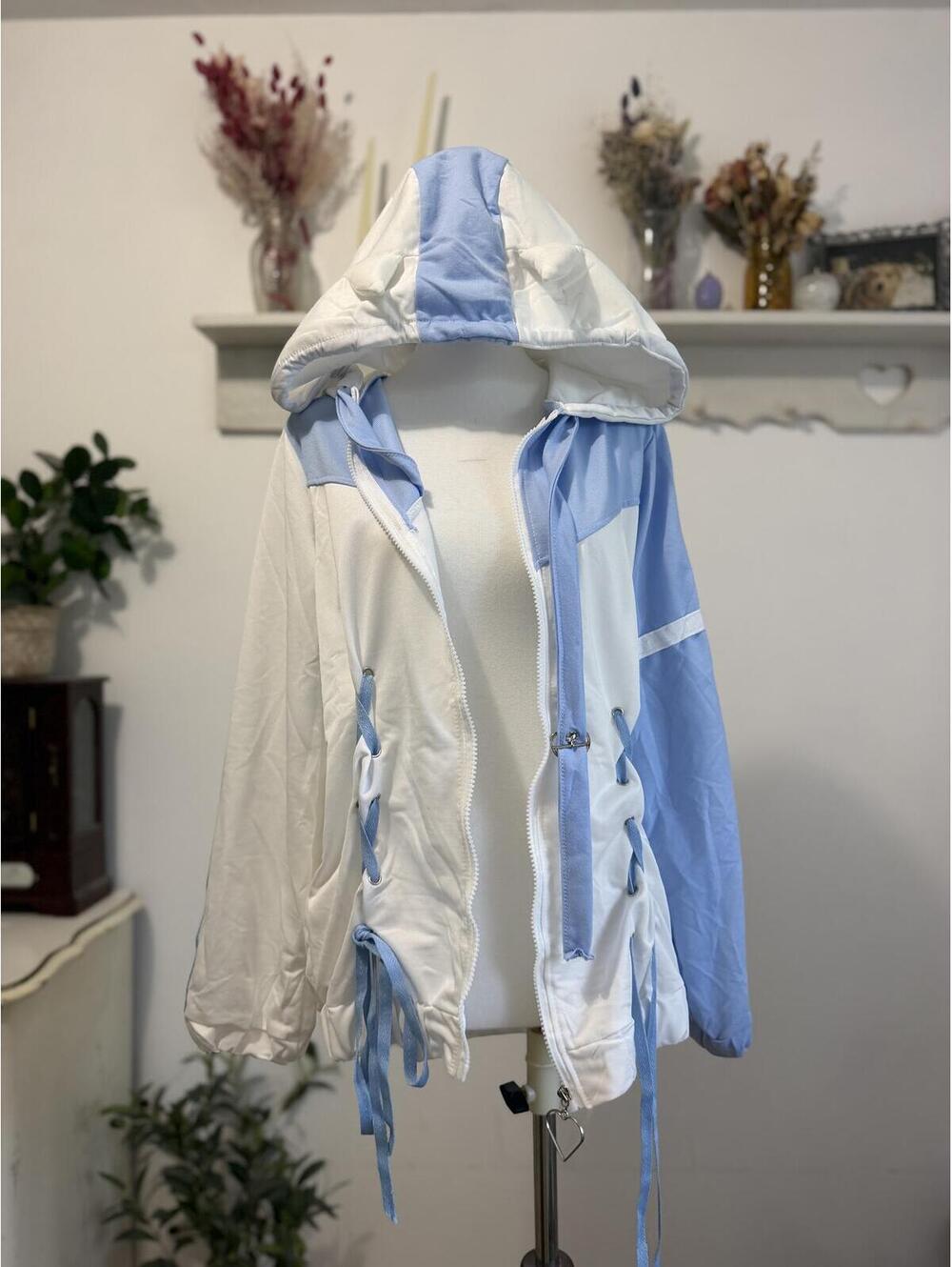 Blue and White Devil Hoodie